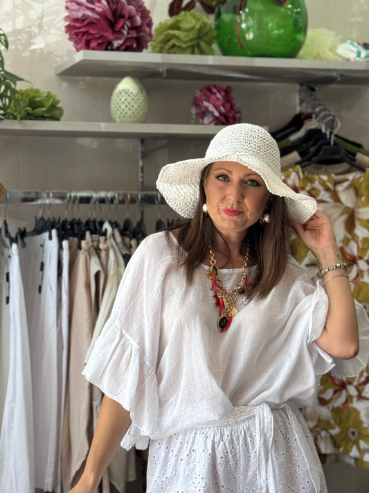 Blusa bianca in mussola