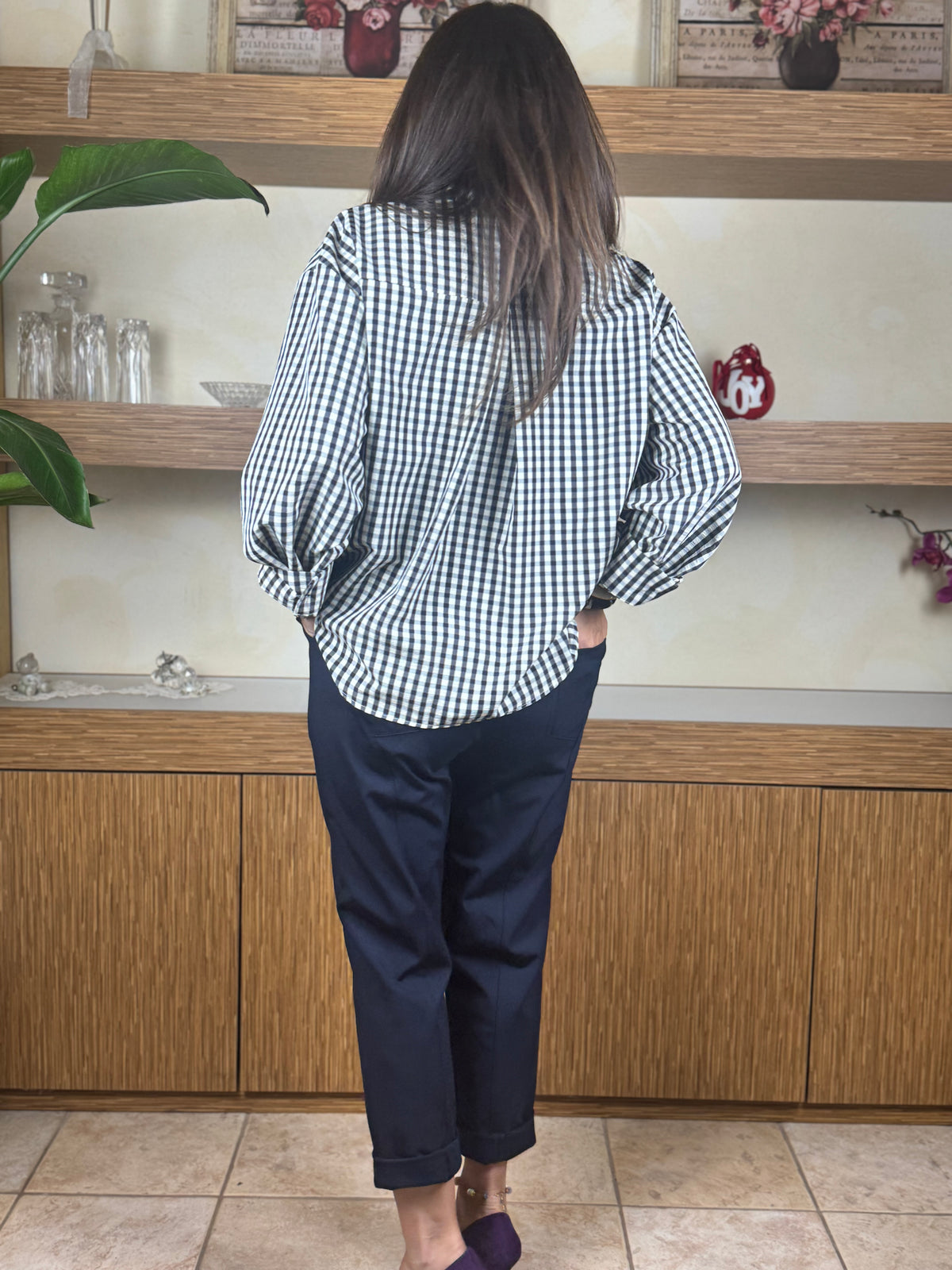 Pantalone blu dritto
