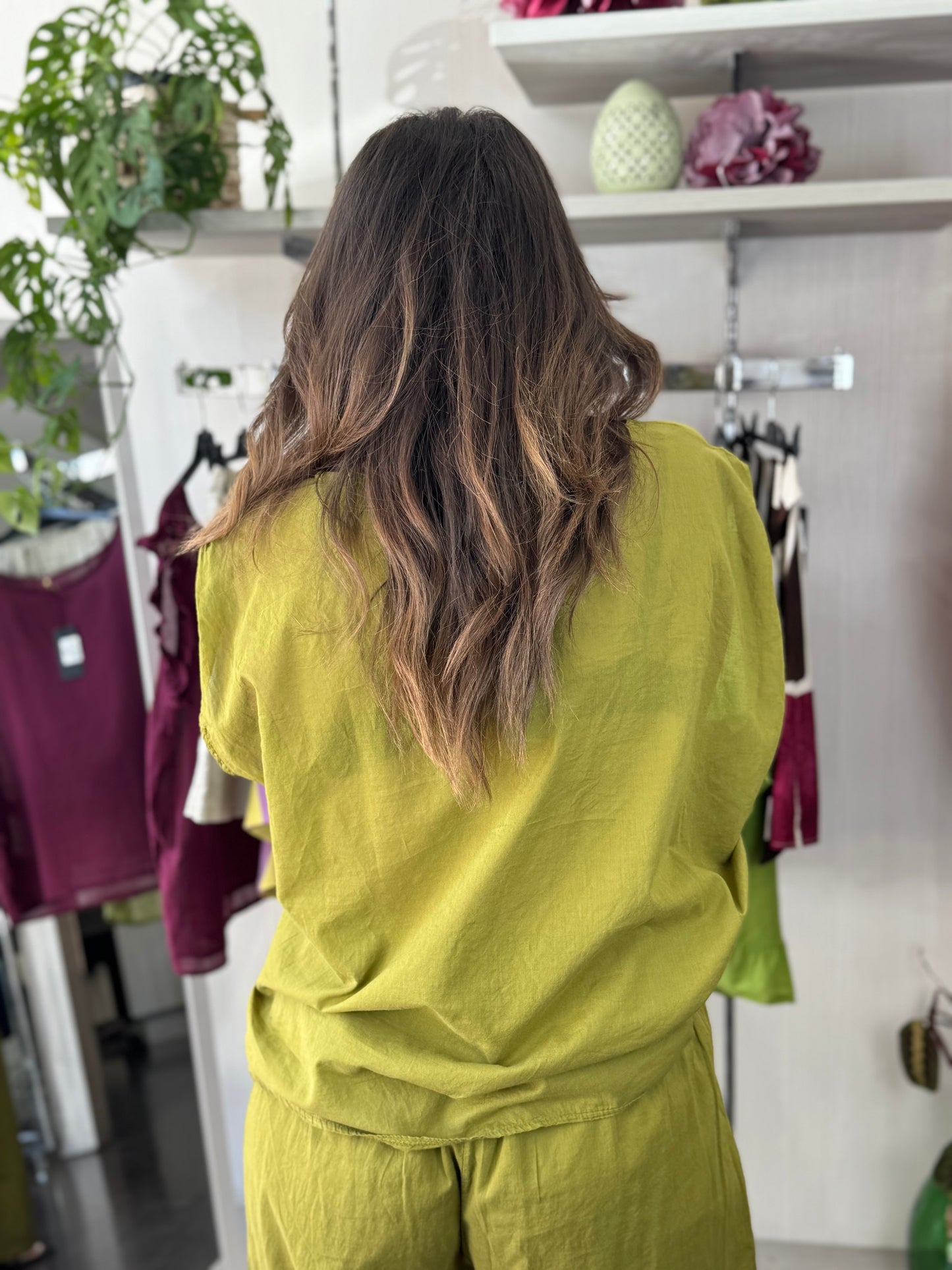 Blusa mussola verde