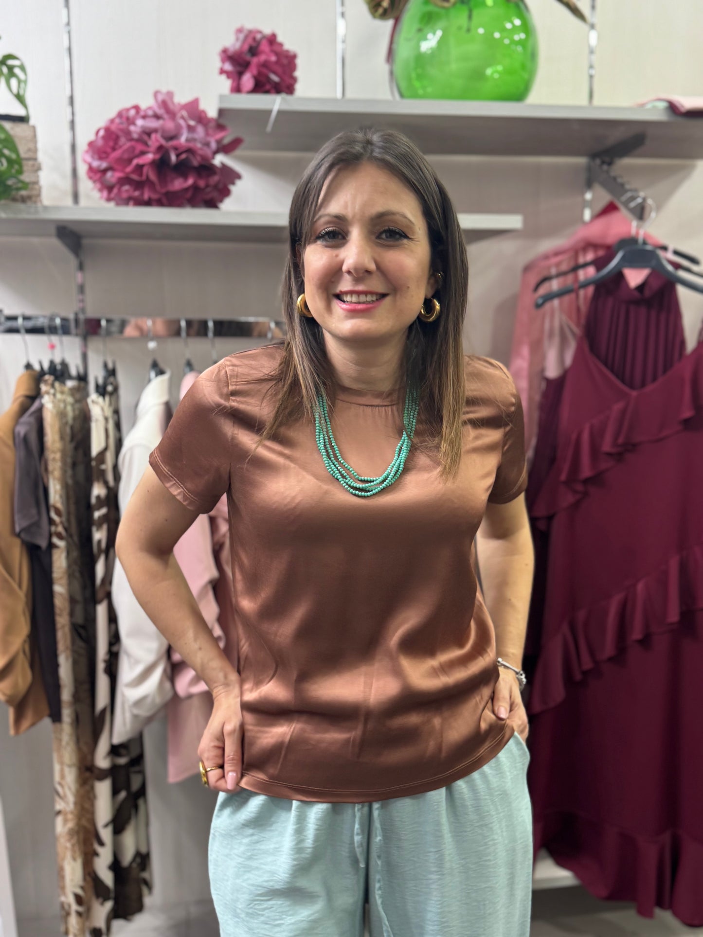 T-shirt bronzo viscosa