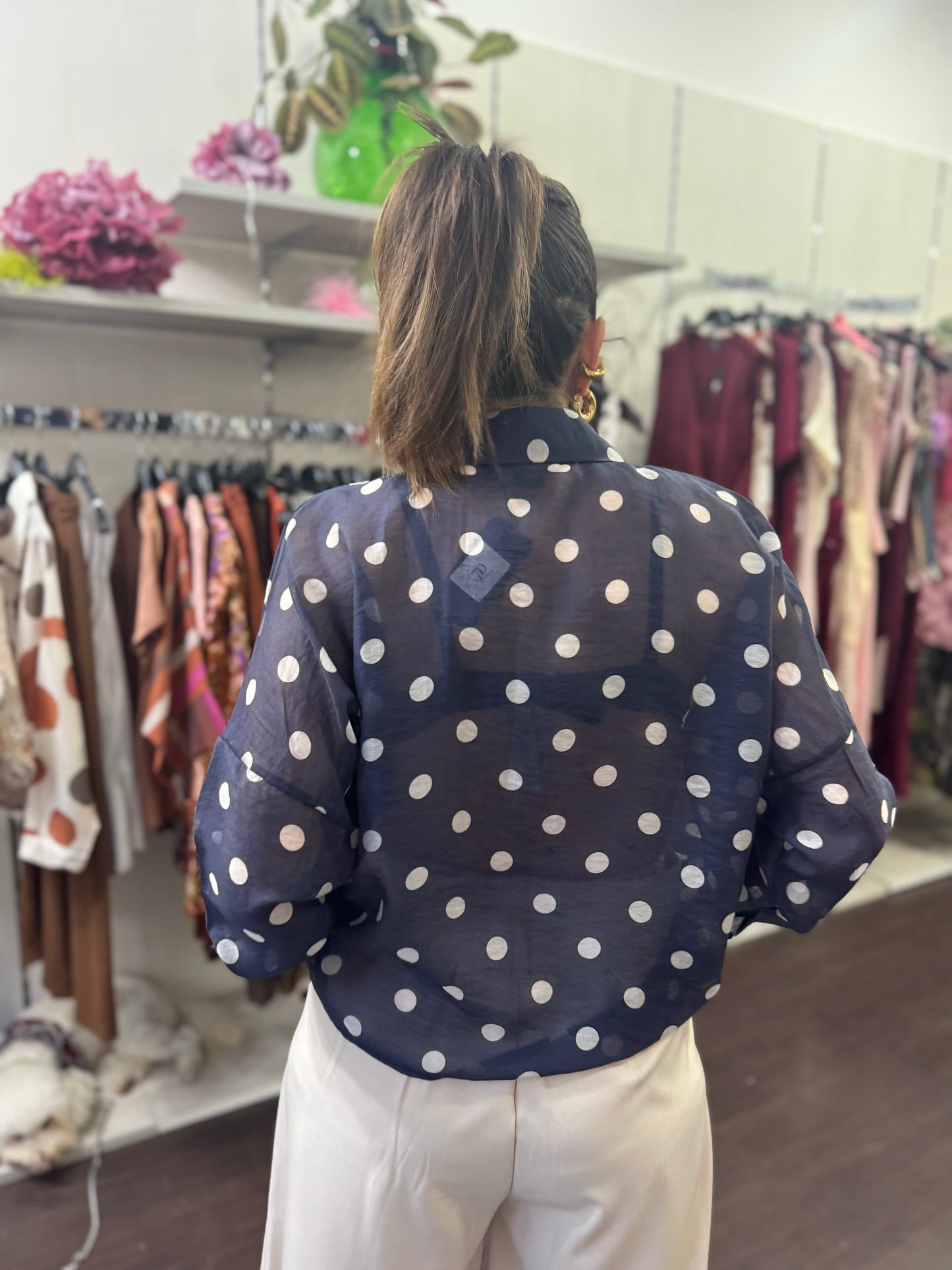 Camicia pois blu