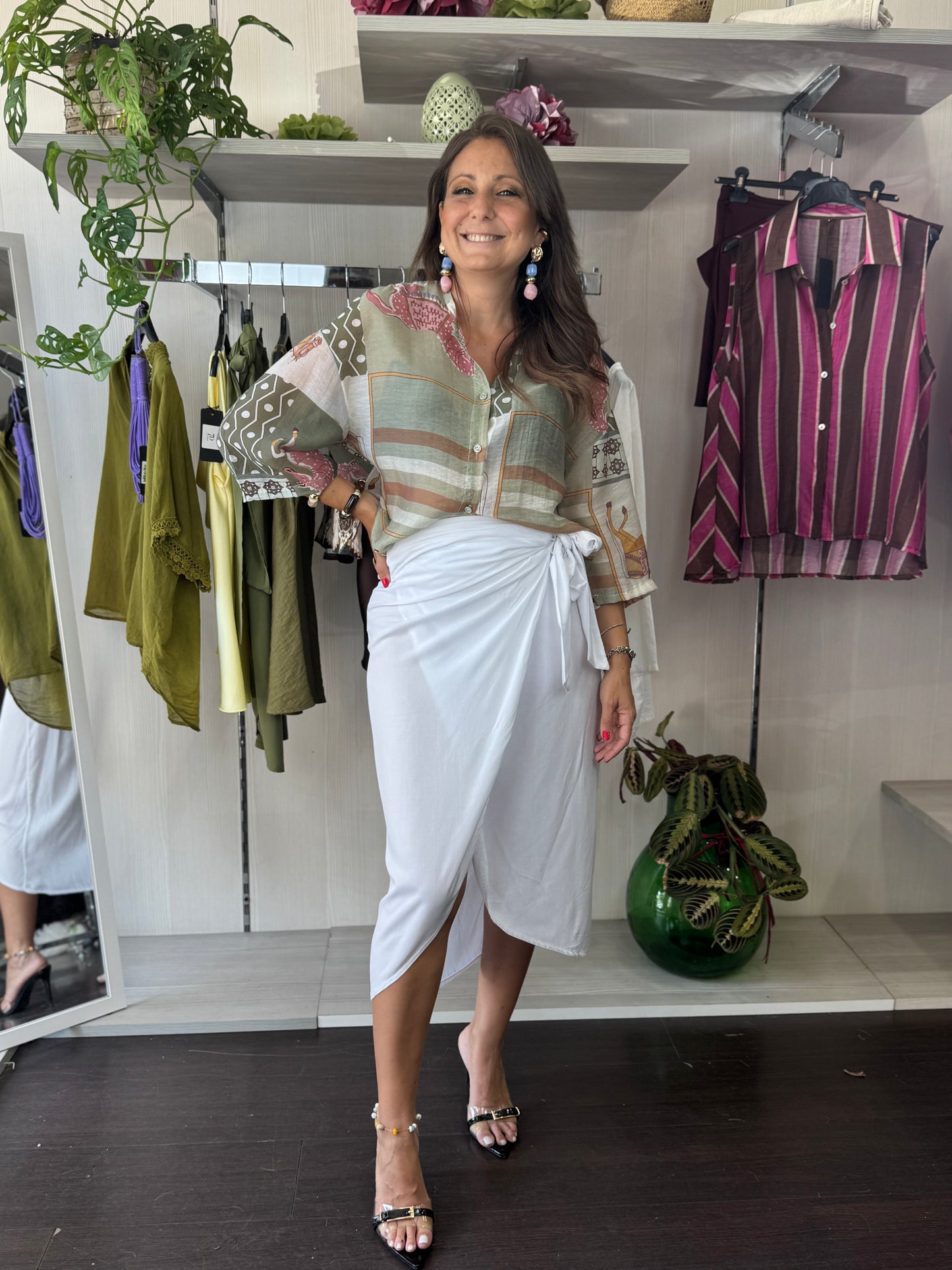 Camicia fantasia verde