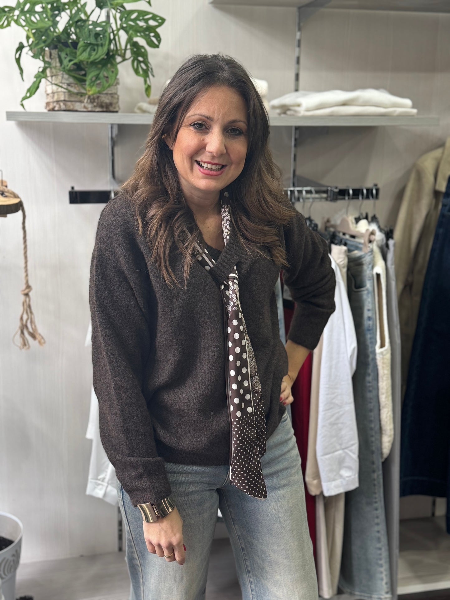 Maglioncino Foulard cioccolato