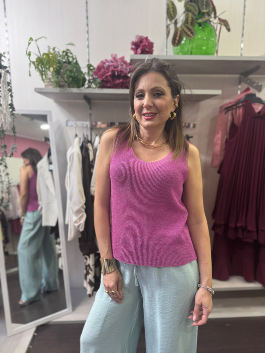 Top lurex fucsia