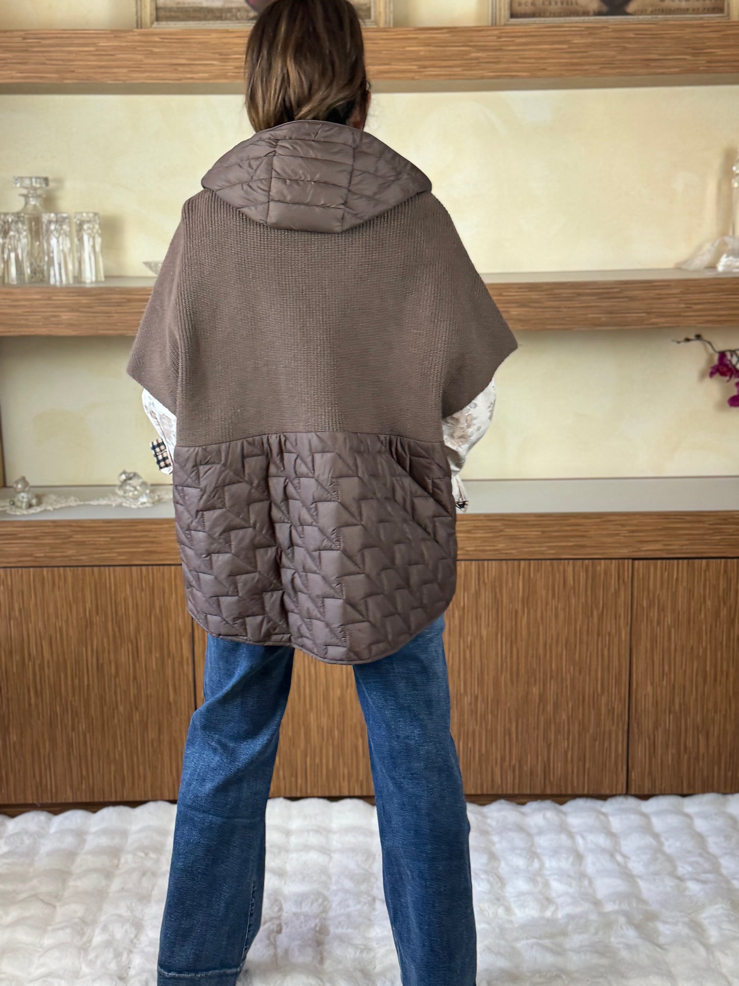 Trapunta gilet cioccolato