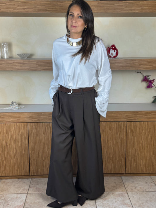 Pantalone marrone pince