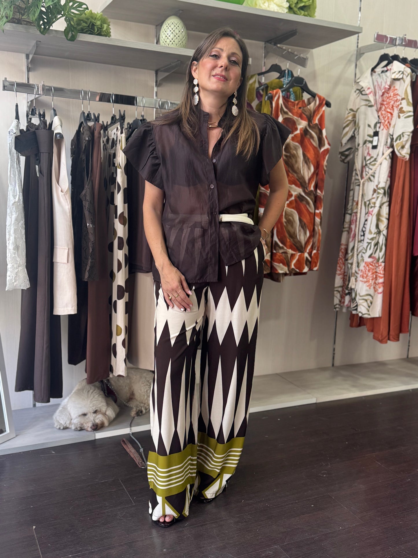 Pantalone rombi e righe