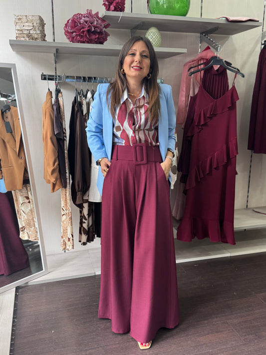 Gonna pantalone bordeaux