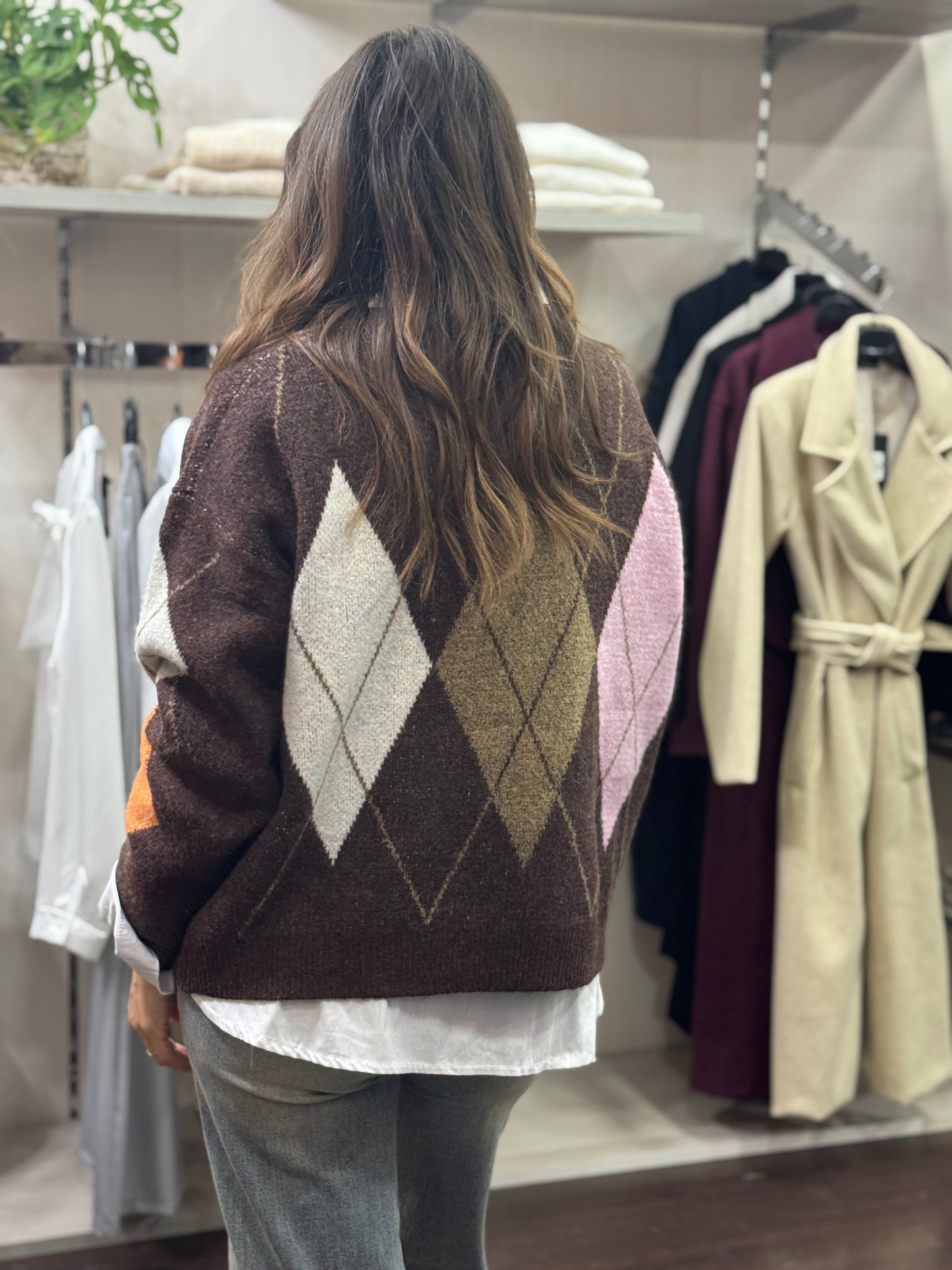 Maglioncino Rombi zucca