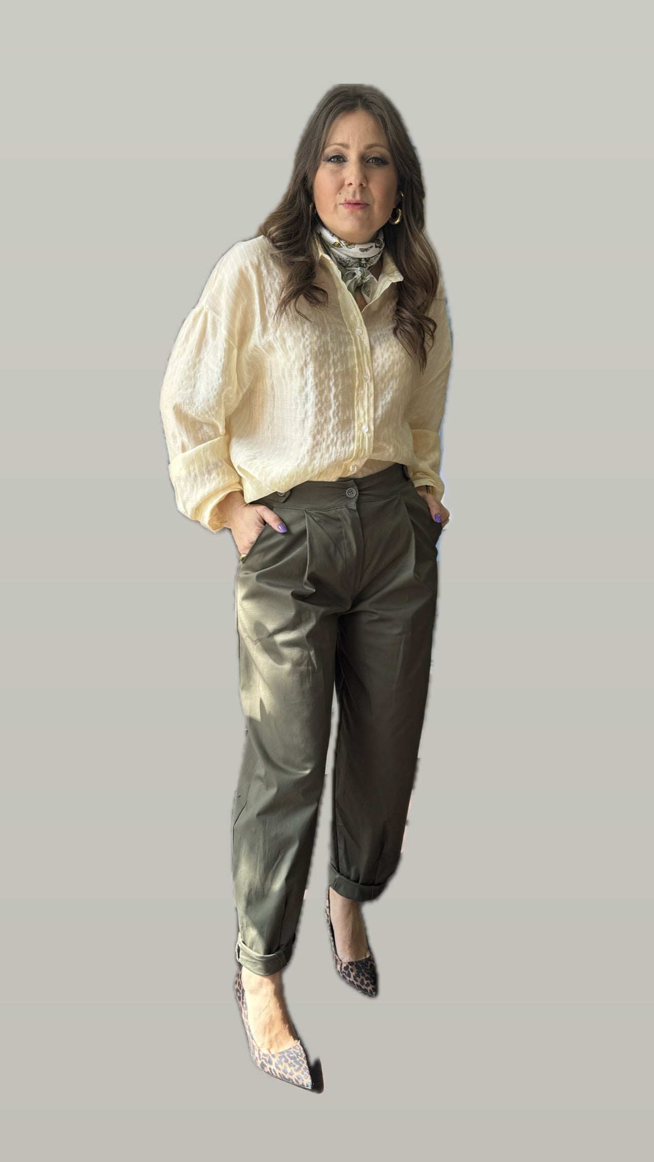 Pantalone verde cotone