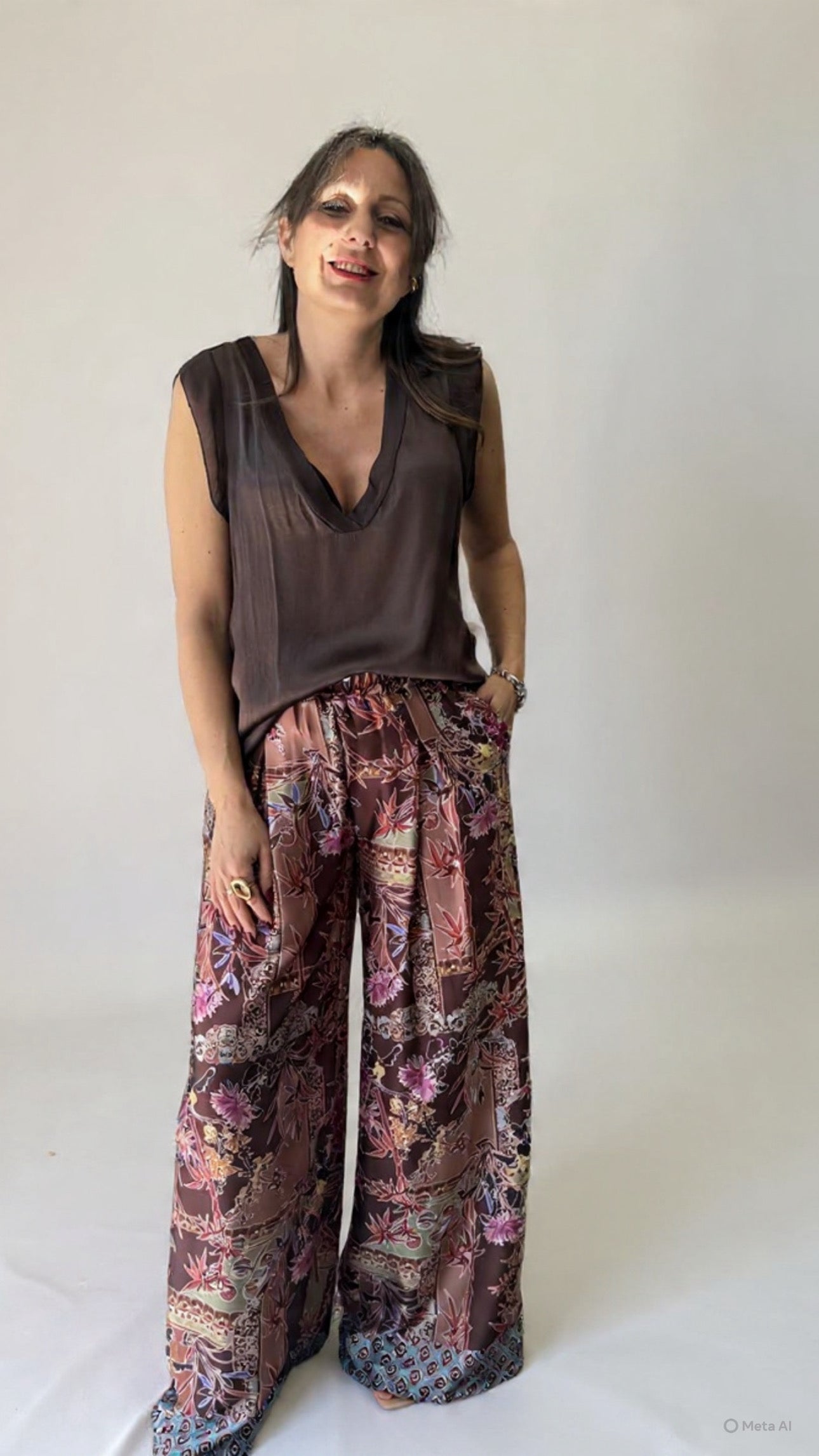 Pantalone fantasia cioccolato