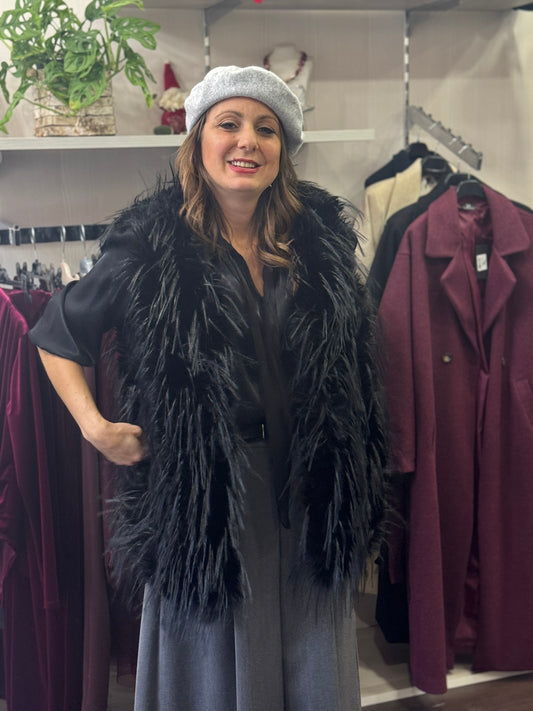 Gilet ecopelliccia nero