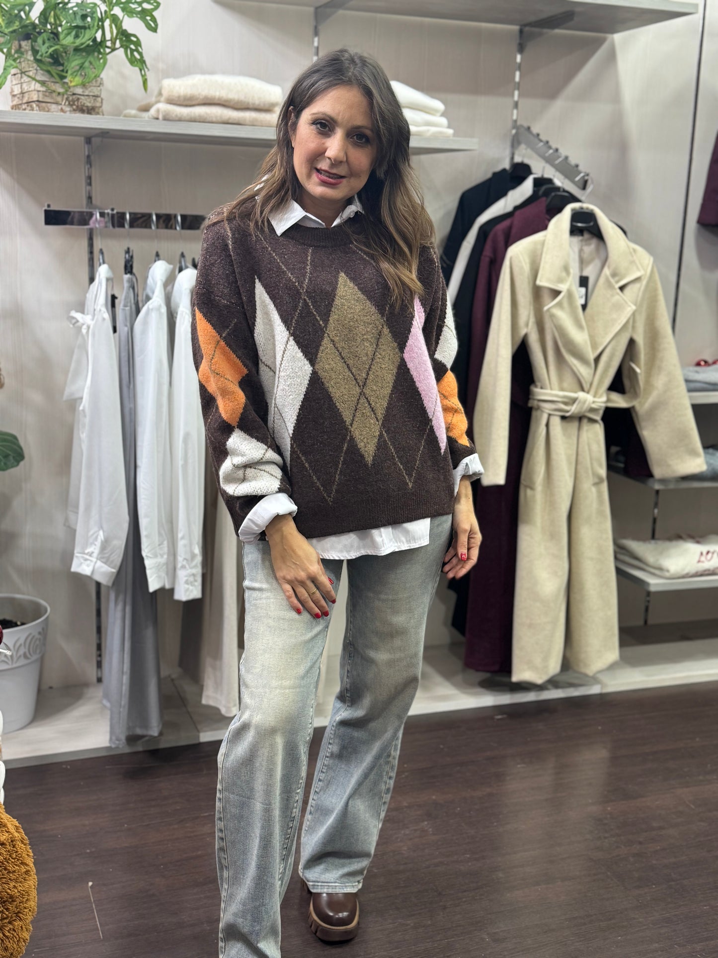 Maglioncino Rombi zucca