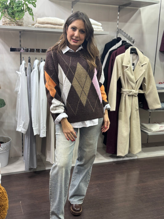 Maglioncino Rombi zucca