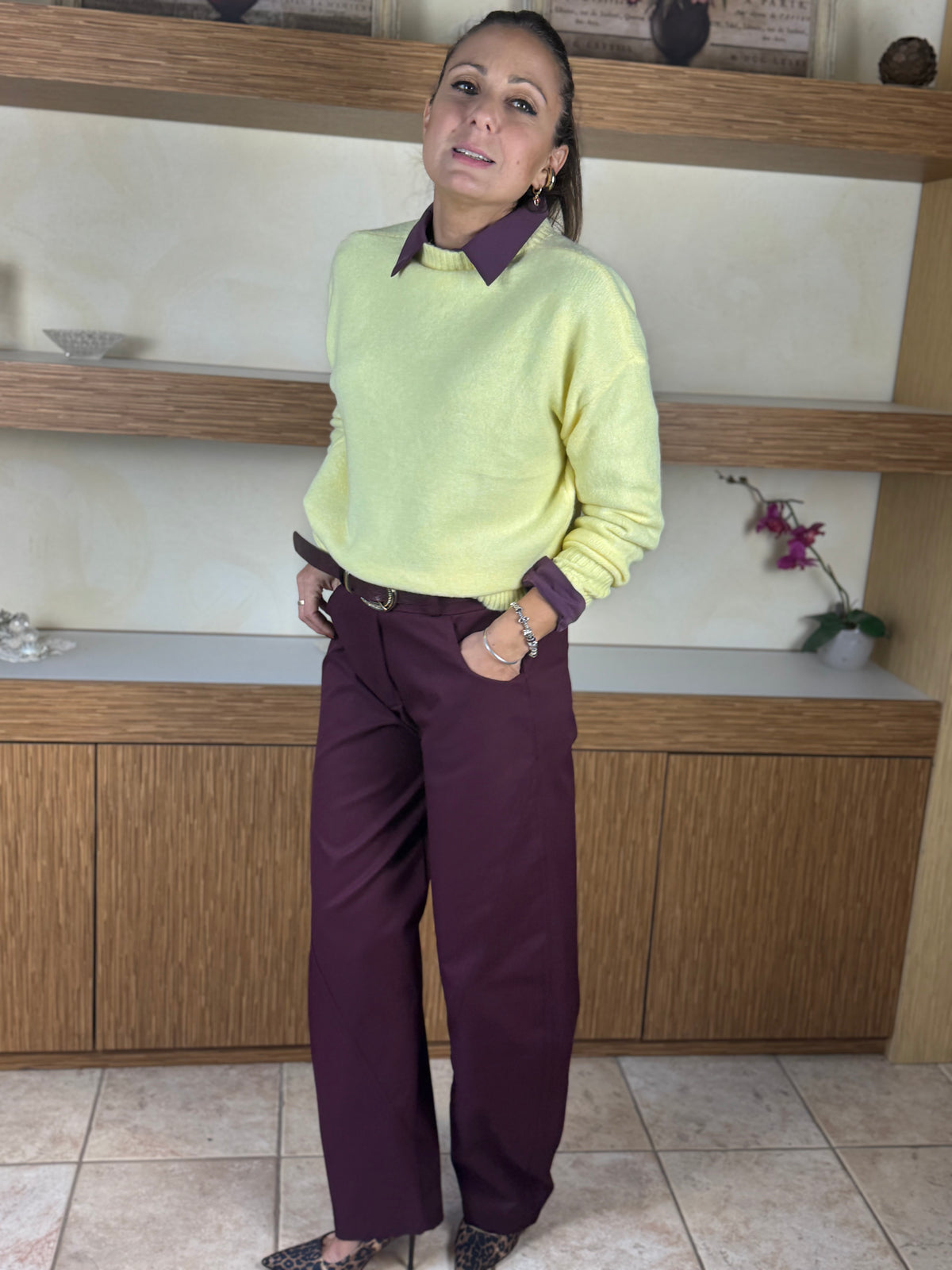 Pantalone baloon bordeaux