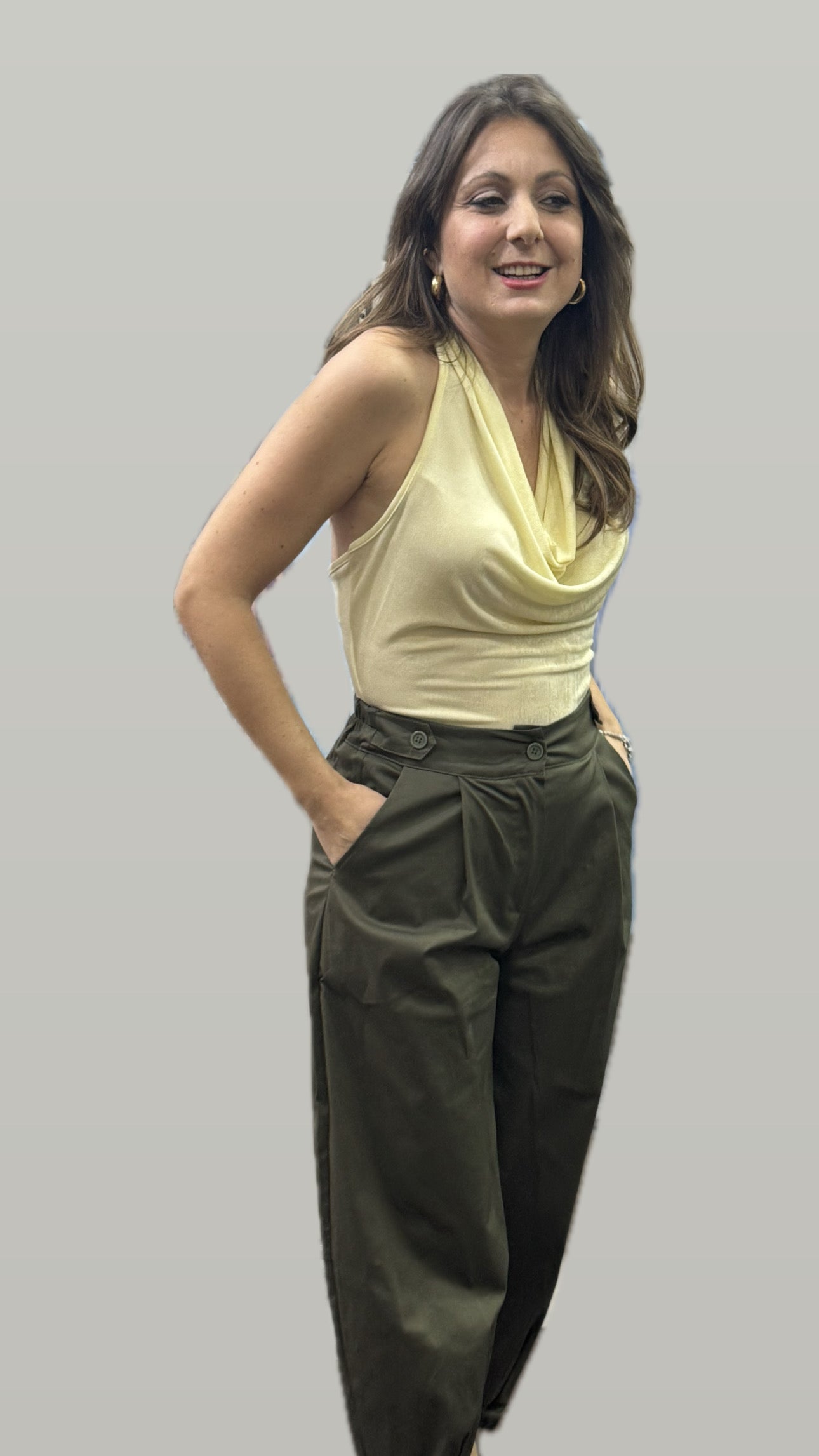 Pantalone verde cotone