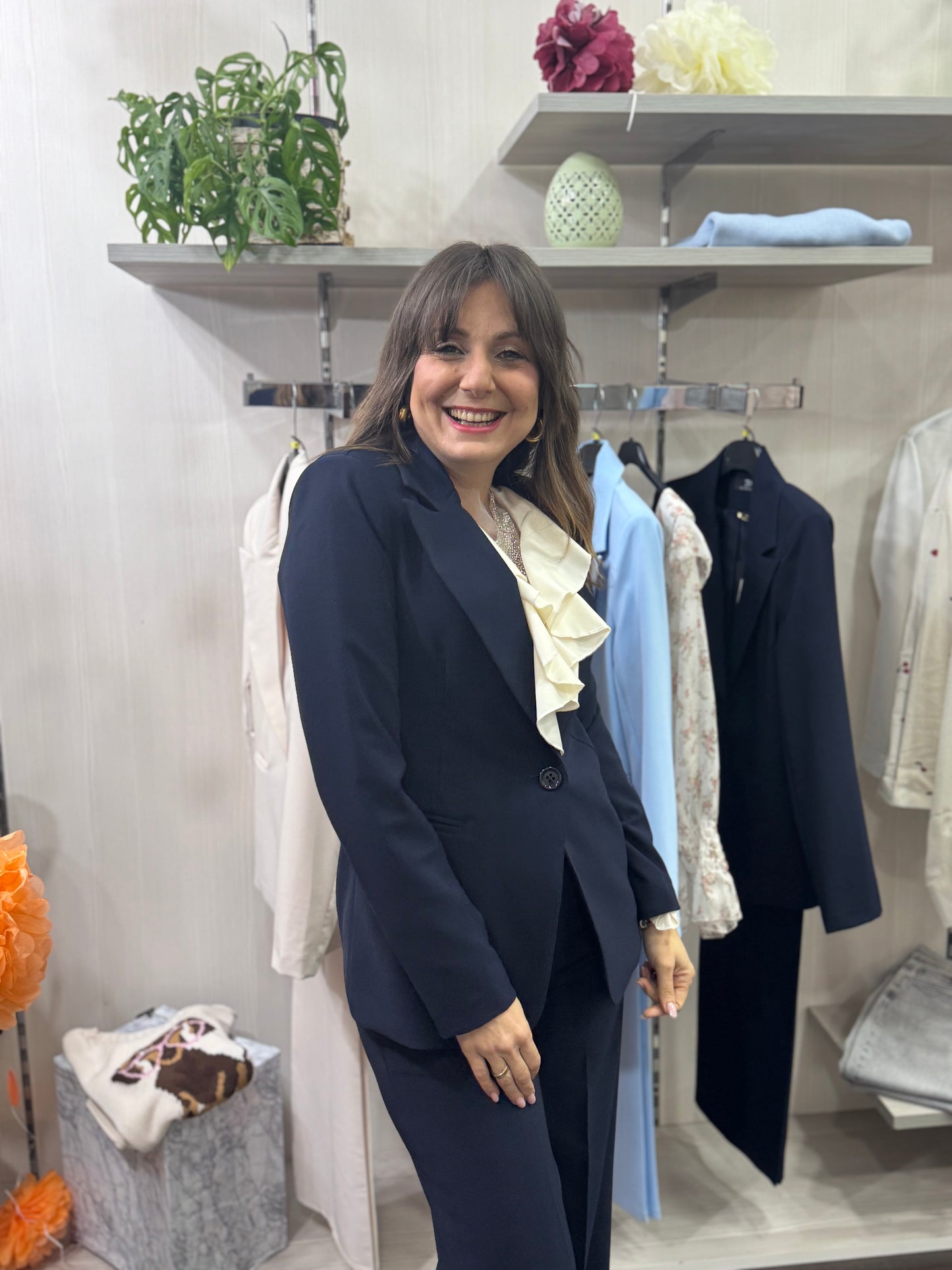 Tailleur palazzo blu