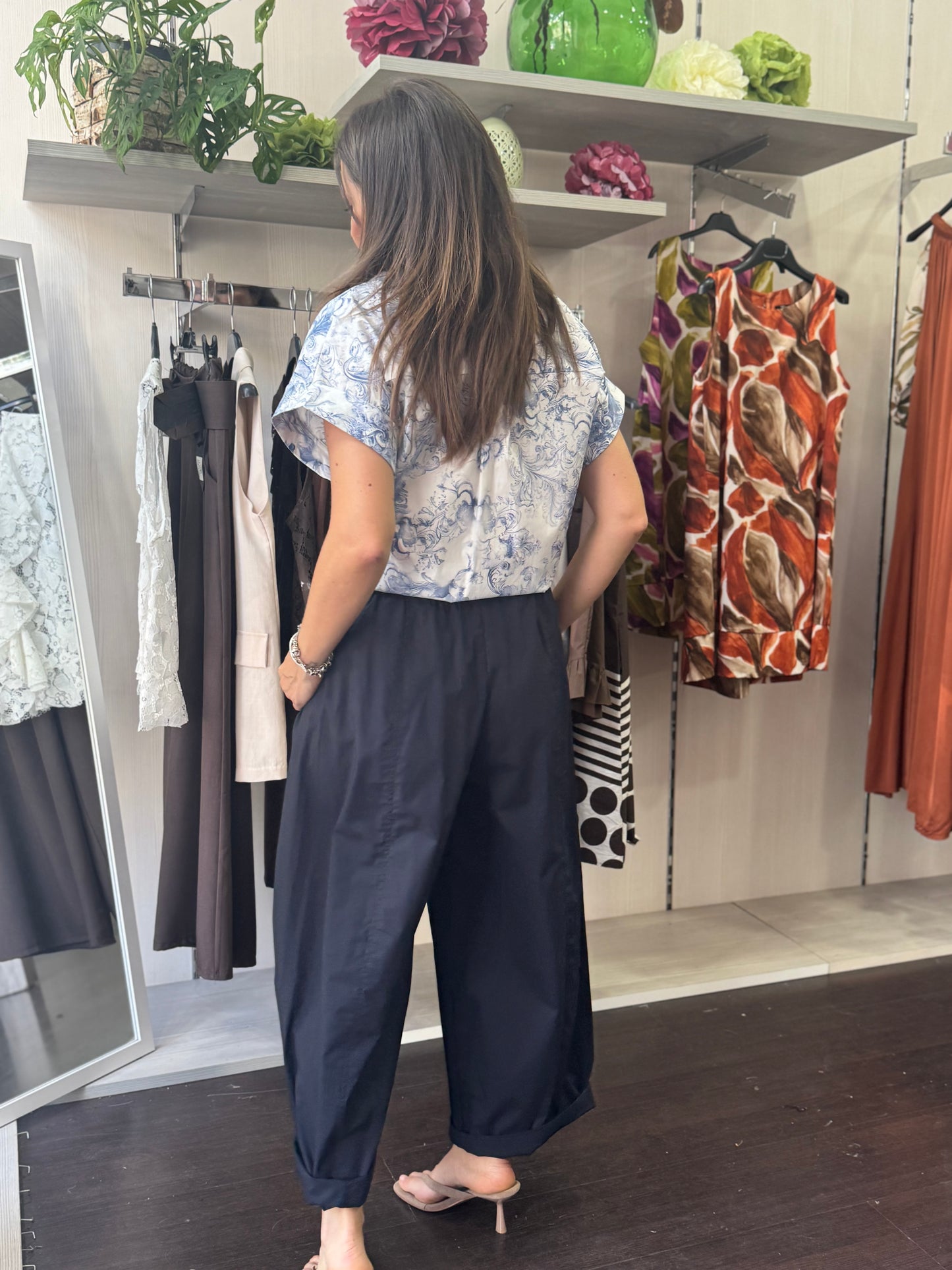 Camicia fantasia blu