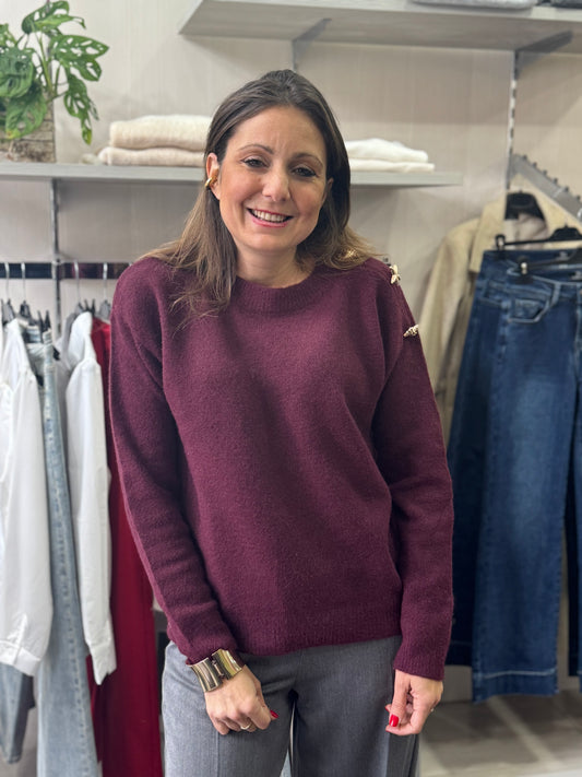 Maglioncino bottoncino oro