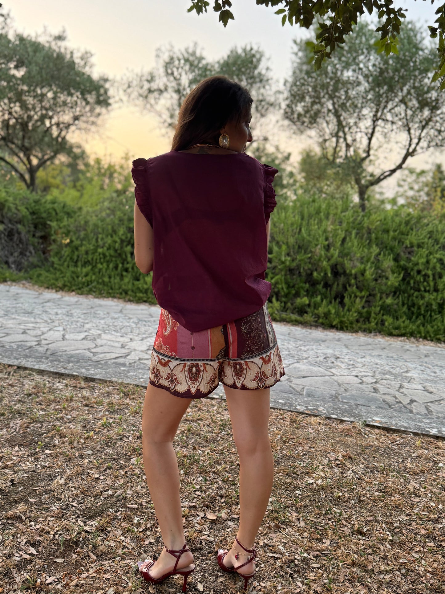 Maglia con alette bordeaux