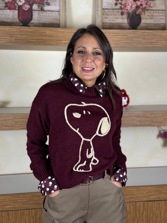 Maglioncino snoopy cioccolato