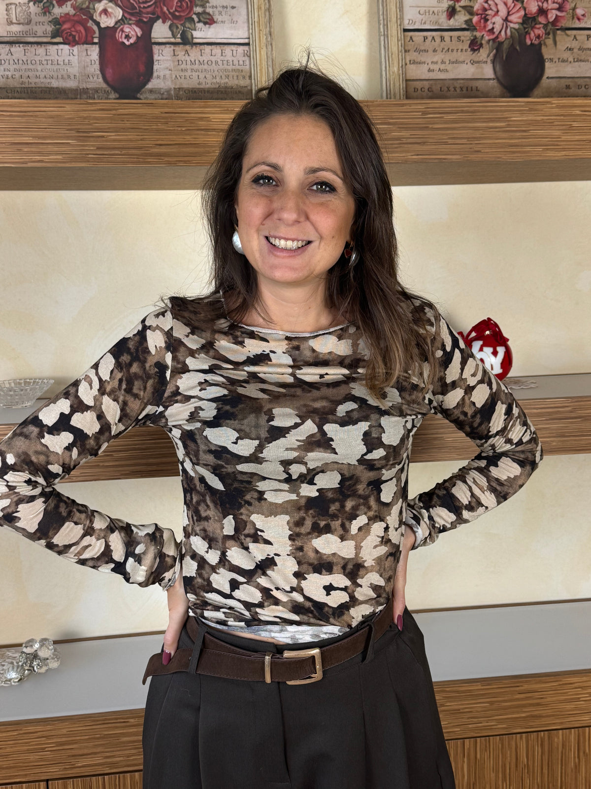 Cashmerina camouflage marrone