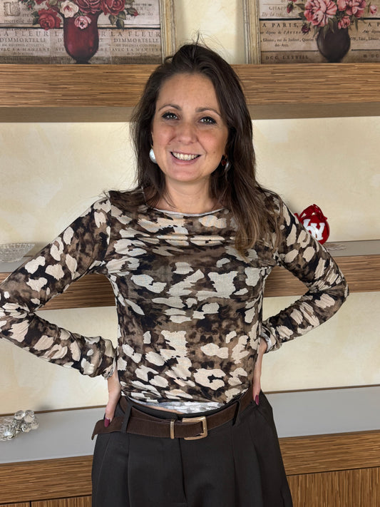 Cashmerina camouflage marrone